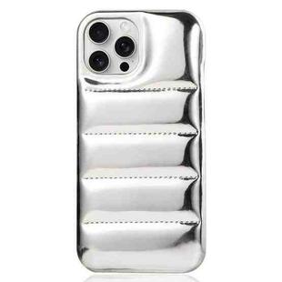 For iPhone 15 Pro Max Laser Aurora Down Jacket All-inclusive Phone Case(Silver)