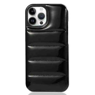 For iPhone 14 Pro Max Laser Aurora Down Jacket All-inclusive Phone Case(Black)