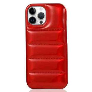 For iPhone 12 Pro Laser Aurora Down Jacket All-inclusive Phone Case(Red)