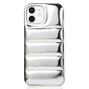 For iPhone 12 Laser Aurora Down Jacket All-inclusive Phone Case(Silver)