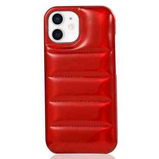 For iPhone 12 Laser Aurora Down Jacket All-inclusive Phone Case(Red)