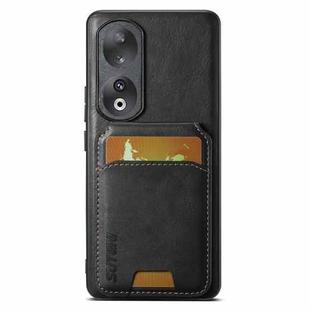 For Honor 90 Suteni H02 Leather Wallet Stand Back Phone Case(Black)