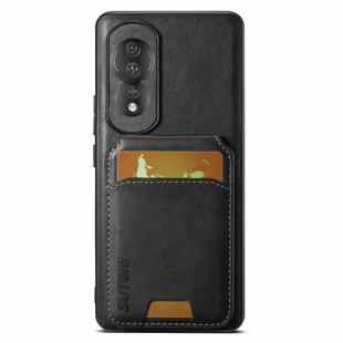 For Honor 80 Suteni H02 Leather Wallet Stand Back Phone Case(Black)