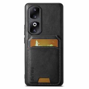 For Honor 80 Pro Suteni H02 Leather Wallet Stand Back Phone Case(Black)