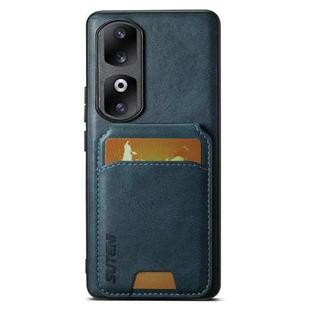 For Honor 80 Pro Suteni H02 Leather Wallet Stand Back Phone Case(Blue)