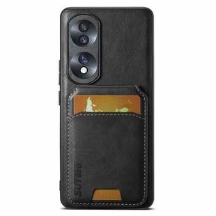 For Honor 70 Suteni H02 Leather Wallet Stand Back Phone Case(Black)