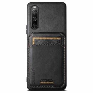 For Sony Xperia 10 IV Suteni H02 Leather Wallet Stand Back Phone Case(Black)