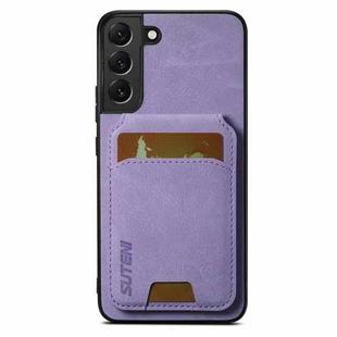 For Samsung Galaxy S22+ 5G Suteni H02 Litchi Leather Card Wallet Stand Back Phone Case(Purple)