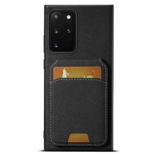 For Samsung Galaxy Note20 Suteni H02 Litchi Leather Card Wallet Stand Back Phone Case(Black)