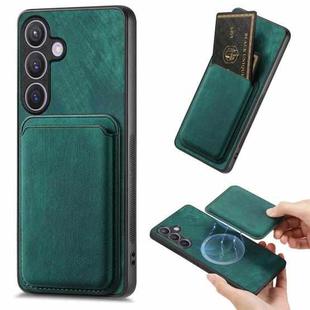 For Samsung Galaxy S24 5G Retro Leather Card Bag Magnetic Phone Case(Green)