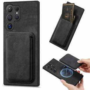 For Samsung Galaxy S24 Ultra 5G Retro Leather Card Bag Magnetic Phone Case(Black)