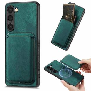 For Samsung Galaxy S23+ 5G Retro Leather Card Bag Magnetic Phone Case(Green)