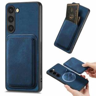 For Samsung Galaxy S23+ 5G Retro Leather Card Bag Magnetic Phone Case(Blue)