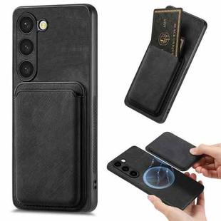 For Samsung Galaxy S23 5G Retro Leather Card Bag Magnetic Phone Case(Black)