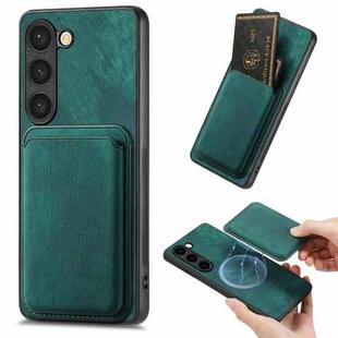 For Samsung Galaxy S23 5G Retro Leather Card Bag Magnetic Phone Case(Green)