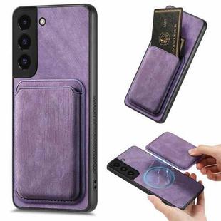 For Samsung Galaxy S22+ 5G Retro Leather Card Bag Magnetic Phone Case(Purple)