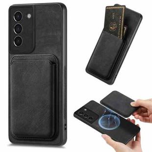 For Samsung Galaxy S21+ 5G Retro Leather Card Bag Magnetic Phone Case(Black)