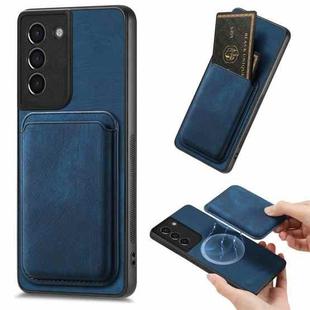For Samsung Galaxy S21 5G Retro Leather Card Bag Magnetic Phone Case(Blue)