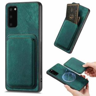 For Samsung Galaxy S20 Retro Leather Card Bag Magnetic Phone Case(Green)