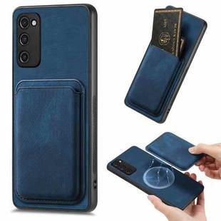 For Samsung Galaxy S20 FE Retro Leather Card Bag Magnetic Phone Case(Blue)