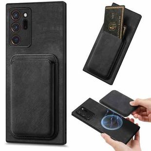 For Samsung Galaxy Note20 Ultra Retro Leather Card Bag Magnetic Phone Case(Black)