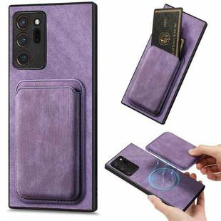 For Samsung Galaxy Note20 Ultra Retro Leather Card Bag Magnetic Phone Case(Purple)