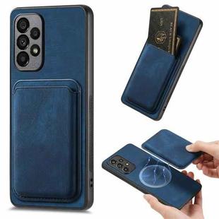 For Samsung Galaxy A53 Retro Leather Card Bag Magnetic Phone Case(Blue)