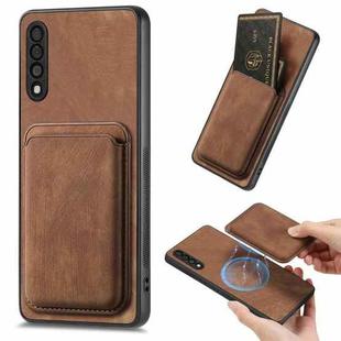 For Samsung Galaxy A30s Retro Leather Card Bag Magnetic Phone Case(Brown)