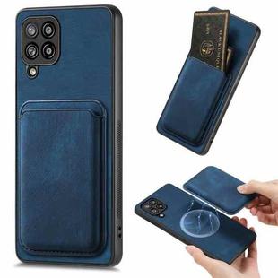 For Samsung Galaxy A42 5G Retro Leather Card Bag Magnetic Phone Case(Blue)