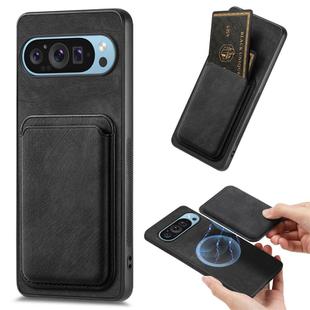 For Google Pixel 9/9 Pro Retro Leather Card Bag Magnetic Phone Case(Black)