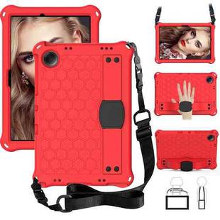 For Xiaomi Redmi Pad SE 11 2023 Honeycomb EVA Hybrid PC Tablet Case with Strap(Red +Black)