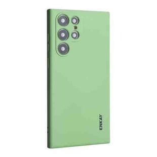 For Samsung Galaxy S25 Ultra 5G ENKAY Liquid Silicone Soft Shockproof Phone Case(Light Green)