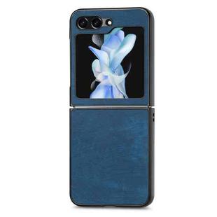 For Samsung Galaxy Z Flip5 5G Retro Leather Shockproof Phone Case(Blue)