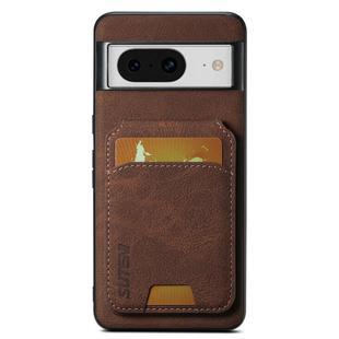 For Google Pixel 8 Suteni H02 Litchi Leather Card Wallet Stand Back Phone Case(Brown)