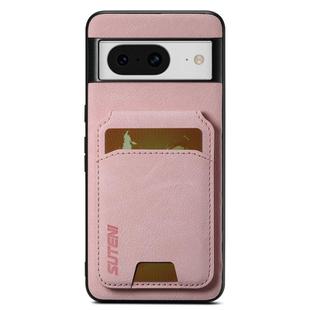 For Google Pixel 8 Suteni H02 Litchi Leather Card Wallet Stand Back Phone Case(Pink)
