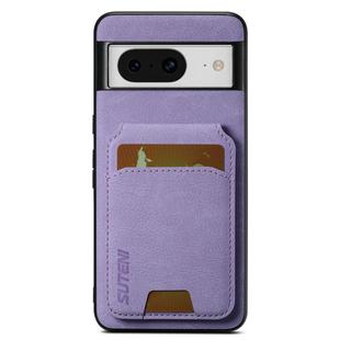 For Google Pixel 8 Suteni H02 Litchi Leather Card Wallet Stand Back Phone Case(Purple)