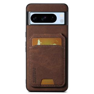 For Google Pixel 8 Pro Suteni H02 Litchi Leather Card Wallet Stand Back Phone Case(Brown)