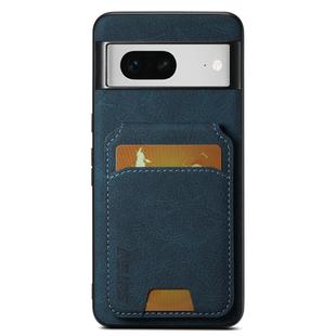 For Google Pixel 7 Suteni H02 Litchi Leather Card Wallet Stand Back Phone Case(Blue)
