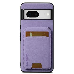 For Google Pixel 7 Suteni H02 Litchi Leather Card Wallet Stand Back Phone Case(Purple)