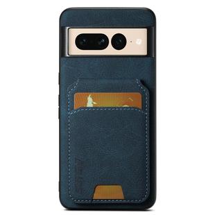 For Google Pixel 7 Pro Suteni H02 Litchi Leather Card Wallet Stand Back Phone Case(Blue)