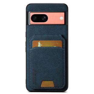 For Google Pixel 7a Suteni H02 Litchi Leather Card Wallet Stand Back Phone Case(Blue)