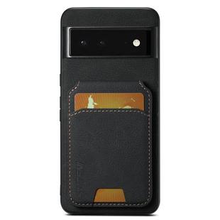 For Google Pixel 6 Suteni H02 Litchi Leather Card Wallet Stand Back Phone Case(Black)