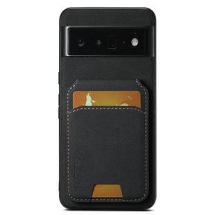 For Google Pixel 6 Pro Suteni H02 Litchi Leather Card Wallet Stand Back Phone Case(Black)