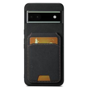 For Google Pixel 6a Suteni H02 Litchi Leather Card Wallet Stand Back Phone Case(Black)