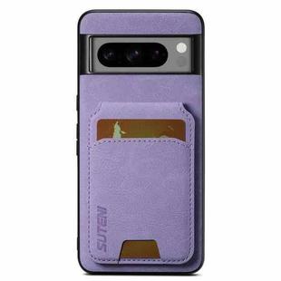 For Google Pixel 9 Suteni H02 Litchi Leather Card Wallet Stand Back Phone Case(Purple)