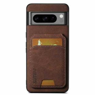 For Google Pixel 9 Pro Suteni H02 Litchi Leather Card Wallet Stand Back Phone Case(Brown)