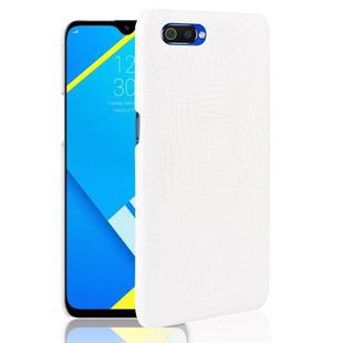 Shockproof Crocodile Texture PC + PU Case for OPPO Realme C2(White)