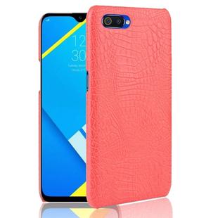 Shockproof Crocodile Texture PC + PU Case for OPPO Realme C2(Red)