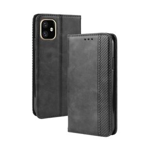 For iPhone 11 Pro Magnetic Buckle Retro Crazy Horse Texture Horizontal Flip Leather Case for Apple iPhone 11 Pro 5.8, with Holder & Card Slots & Photo Frame(Black)
