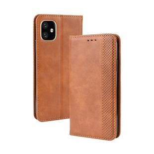 For iPhone 11 Pro Magnetic Buckle Retro Crazy Horse Texture Horizontal Flip Leather Case for Apple iPhone 11 Pro 5.8, with Holder & Card Slots & Photo Frame(Brown)